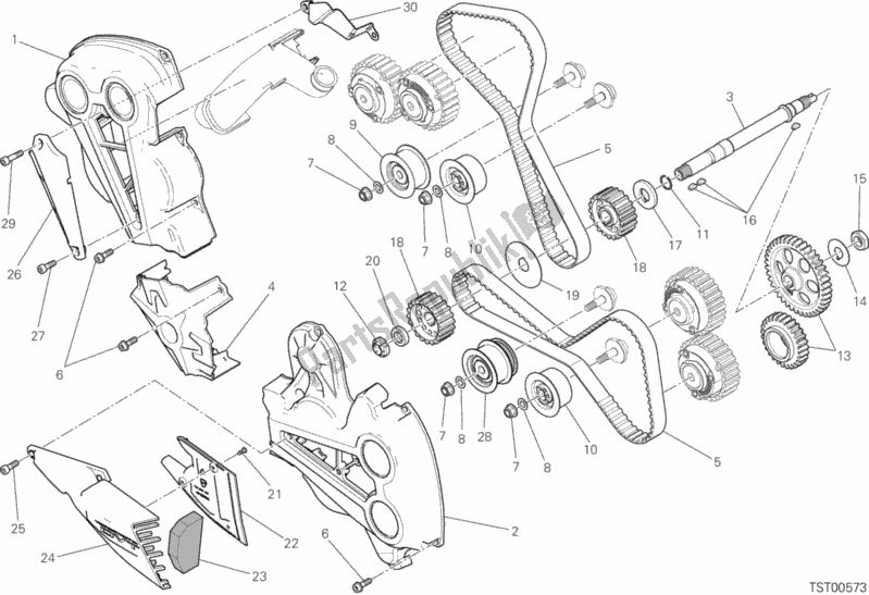 All parts for the Distribuzione of the Ducati Diavel Xdiavel S USA 1260 2017
